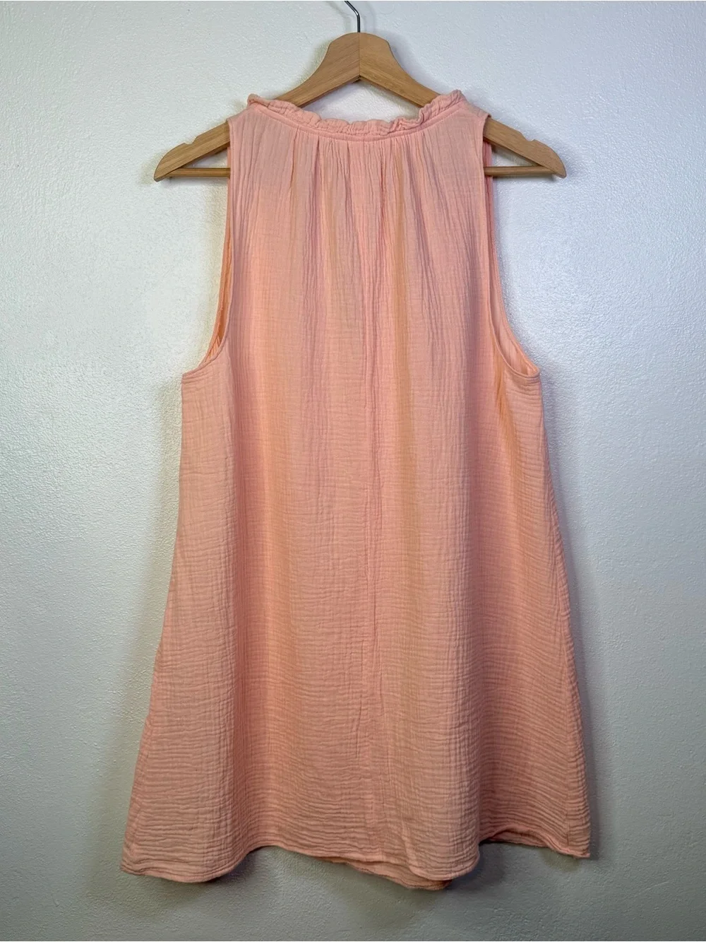 Kona Sol Womens Peach Lightweight 100% Cotton Sundress Swim Cover Up Size Small